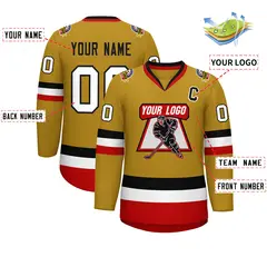 Old Gold Black-White Classic Hockey Jersey 2