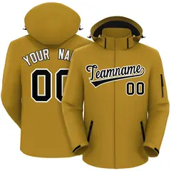 Old Gold Black-White Classic Style Waterproof Jacket
