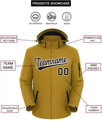 Old Gold Black-White Classic Style Waterproof Jacket 2