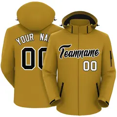 Old Gold Black-White Classic Style Waterproof Jacket 1