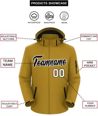 Old Gold Black-White Classic Style Waterproof Jacket 2
