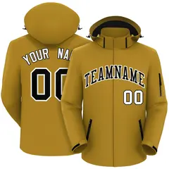 Old Gold Black-White Classic Style Waterproof Jacket 1
