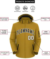 Old Gold Black-White Classic Style Waterproof Jacket 2