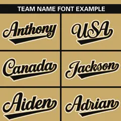 Old Gold Black-White Color Block Authentic Baseball Jersey 3
