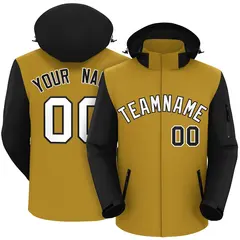 Old Gold Black-White Raglan Sleeves Waterproof Jacket