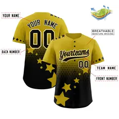 Old Gold Black White Rising Stars Gradient Baseball Jersey 2