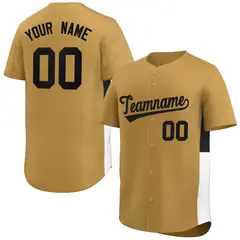 Old Gold Black-White Side Two-Tone Authentic Baseball Jersey 1