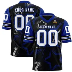 Old Gold Black White Star Pattern Authentic Football Jersey 1
