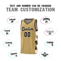 Old Gold Black-White Triangle Splicing Basketball Jersey 3