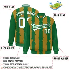 Old Gold Blade Pattern Raglan Varsity Letterman Baseball Jacket 2
