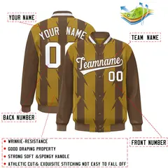 Old Gold Blade Pattern Raglan Varsity Letterman Baseball Jacket 2
