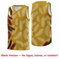 Old Gold Brown Feather Series Graffiti Pattern Basketball Jersey 6