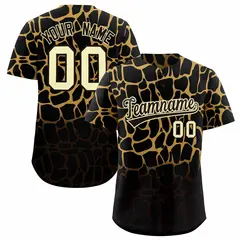 Old Gold Brown Giraffe Graffiti Pattern Baseball Jersey