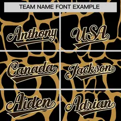 Old Gold Brown Giraffe Graffiti Pattern Baseball Jersey 3