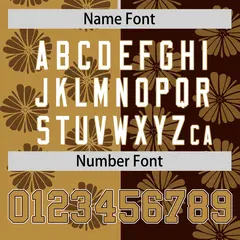 Old Gold Brown Split Flower Graffiti Baseball Jersey 4