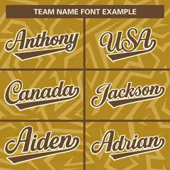 Old Gold Brown-White Stripe Graffiti Pattern Varsity Full-Snap Jacket 5