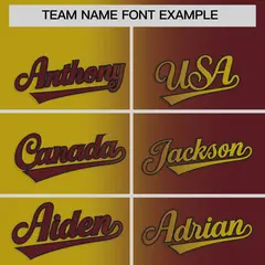 Old Gold Burgundy Two Tone Gradient Fashion Baseball Jersey 3