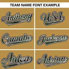 Old Gold Camo Font Authentic Baseball Jersey 3