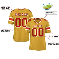 Old Gold Classic Authentic Football Jersey 2