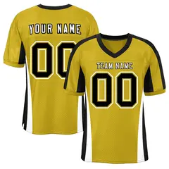 Old Gold Color Block Mesh Authentic Football Jersey
