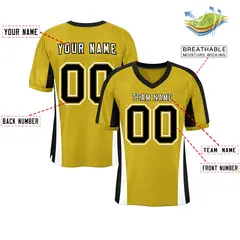 Old Gold Color Block Mesh Authentic Football Jersey 2