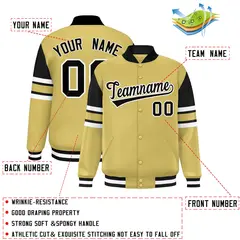 Old Gold Color Block Varsity Full-Snap Letterman Jacket 2