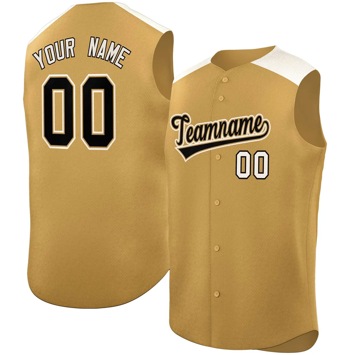 Old Gold Cream Classic Sleeveless Baseball Jersey