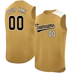 Old Gold Cream Classic Sleeveless Baseball Jersey 1