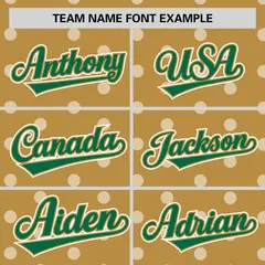 Old Gold Cream Polka Dot Graffiti Authentic Baseball Jersey 3