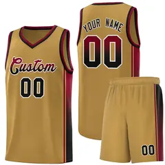 Old Gold Crimson-Black Gradient Basketball Jersey