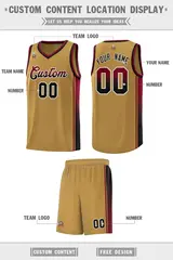 Old Gold Crimson-Black Gradient Basketball Jersey 2