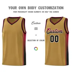 Old Gold Crimson-Black Gradient Basketball Jersey 3