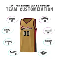 Old Gold Crimson-Black Gradient Basketball Jersey 4