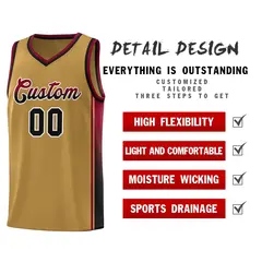 Old Gold Crimson-Black Gradient Basketball Jersey 5