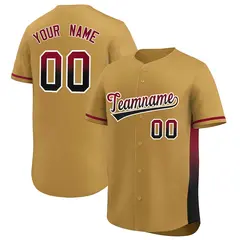 Old Gold Crimson Black Gradient Side Baseball Jersey 1