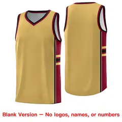 Old Gold Crimson Color Block Basketball Jersey 6