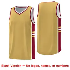 Old Gold Crimson Color Block Varsity Basketball Jersey 6