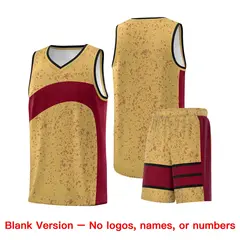 Old Gold Crimson Dot Graffiti Irregular Pattern Basketball Jersey 7