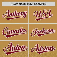 Old Gold Crimson Gradient Sparkle-Effect Baseball Jersey 3
