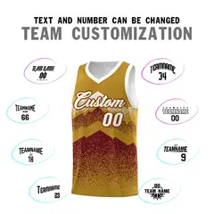 Old Gold Crimson Mountain Fade Gradient Basketball Jersey 4