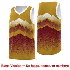 Old Gold Crimson Mountain Fade Gradient Basketball Jersey 6