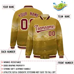 Old Gold Crimson-White Denver Skyline Varsity Full-Snap Track Jacket 2