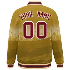 Old Gold Crimson-White Denver Skyline Varsity Full-Snap Track Jacket 4