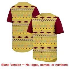 Old Gold Crimson White Mexican Style Baseball Jersey 7