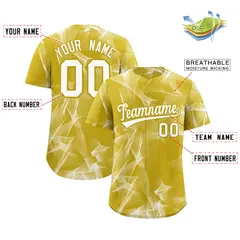 Old Gold Fumes Graffiti Pattern Authentic Baseball Jersey 2