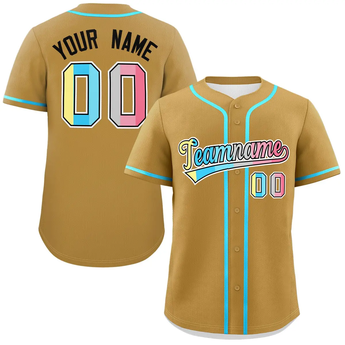 Old Gold Genderflux Pride Month Classic Baseball Jersey