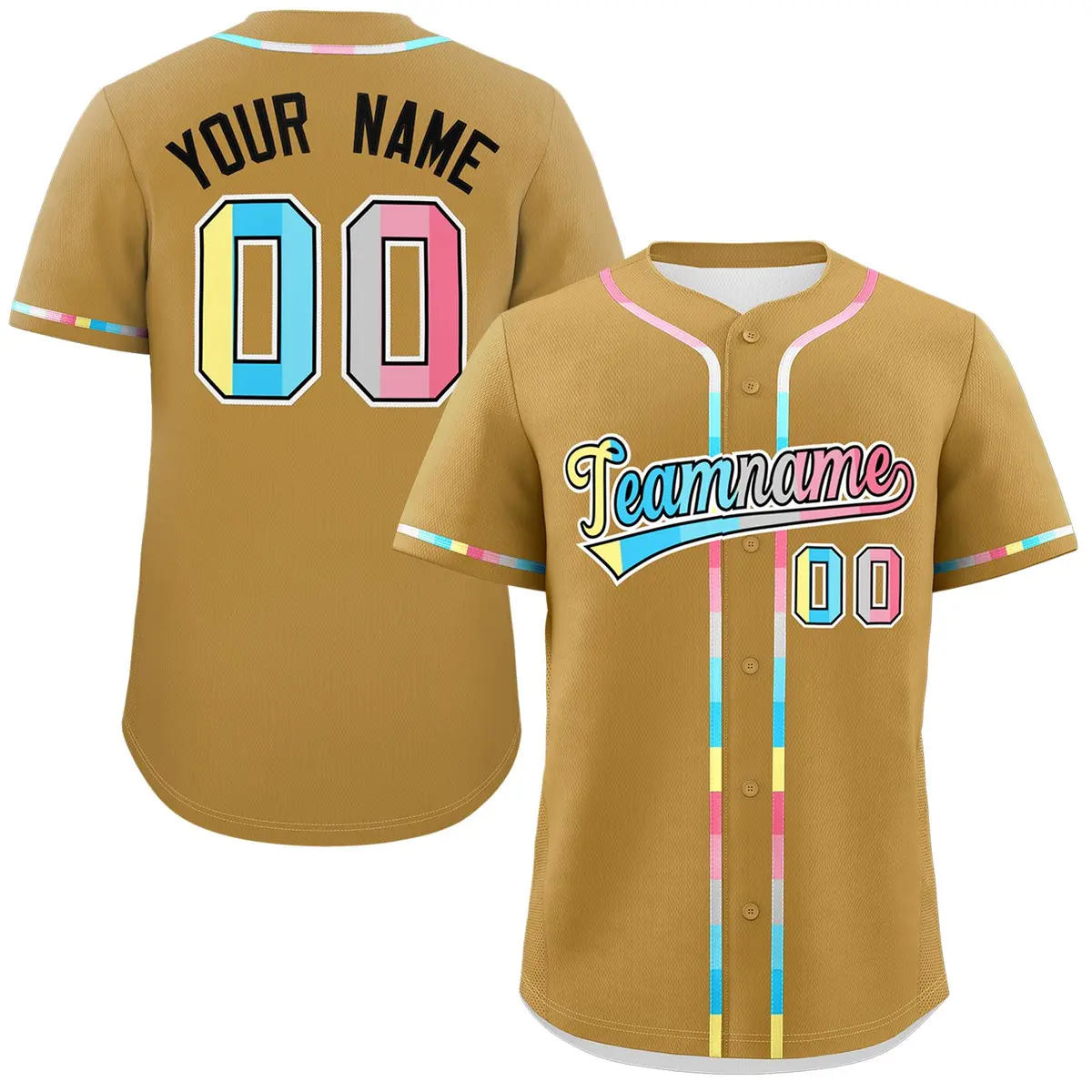 Old Gold Genderflux Pride Month Classic Baseball Jersey