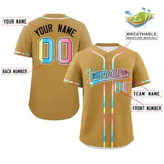 Old Gold Genderflux Pride Month Classic Baseball Jersey 2