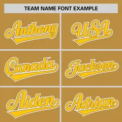 Old Gold Gold Half Stripe Authentic Baseball Jersey 3