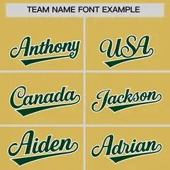 Old Gold Green Baroque Style Baseball Jersey 3